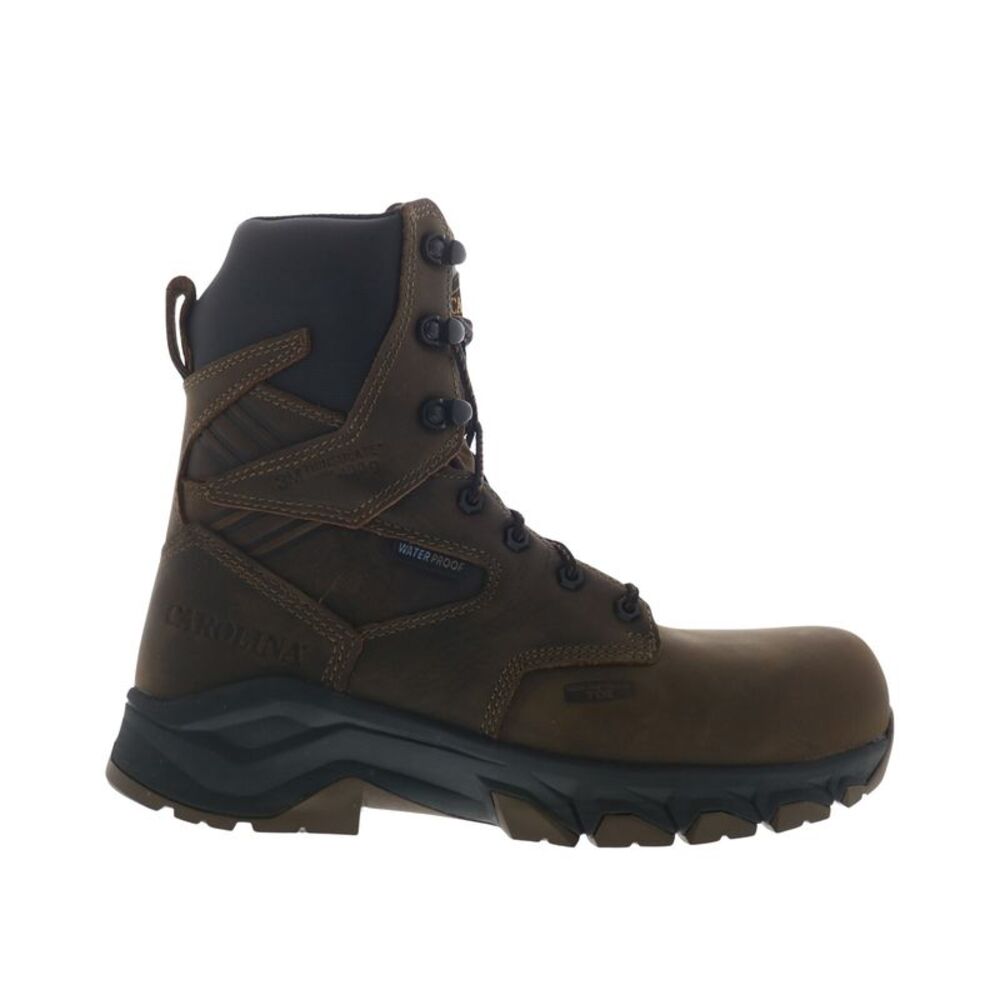 Carolina Mens Subframe 8" Composite Toe Waterproof 400G Side Zip Brown Boots (NW